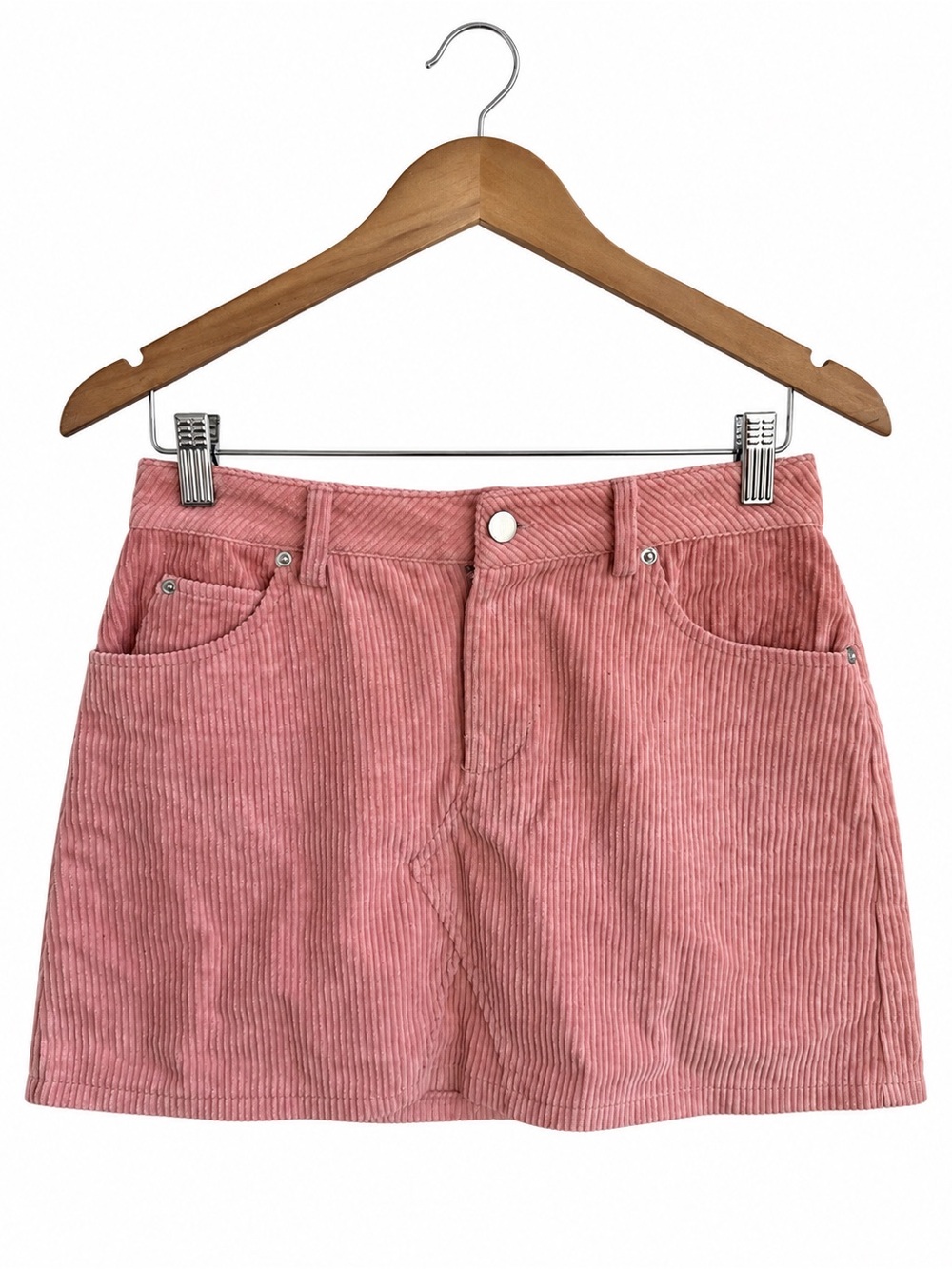 Forever 21 Dusty Rose 100% Cotton Corduroy Mini Skirt Size Medium Soft Girl